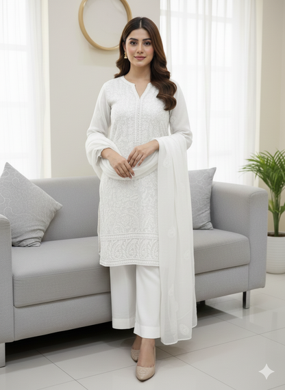 Premium hand emb bamber Chiffon -2 piece