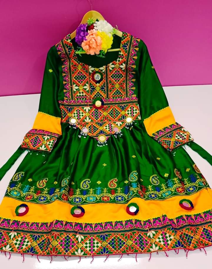 Traditional Embroidery Pathani/Balochi/Afghani Silk Dress - 3 Piece