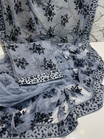 Sari 🥻 Soft net sequence Embroidered