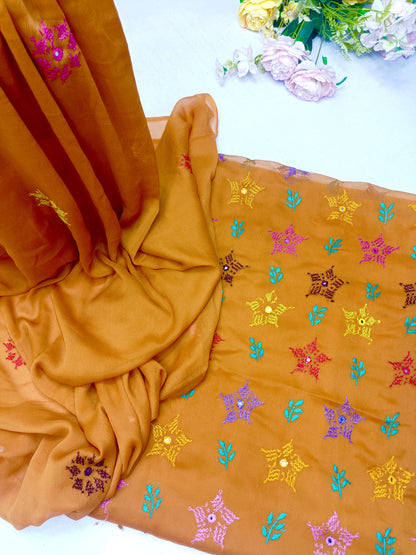 Hand embroidery Chiffon -2 piece