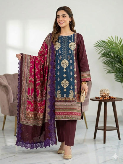 Premium pure lawn - 3 piece