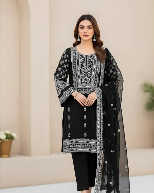 Black Edition Lawn Cotton Heavy Embroidery - 3 Piece