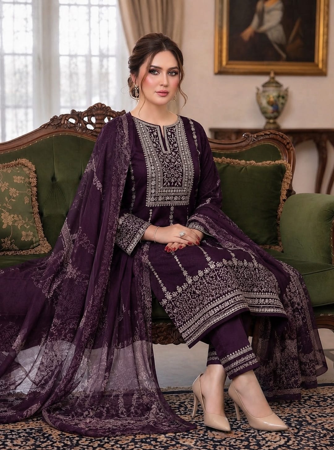 Bareeze Embroidered Lawn – 3 Piece