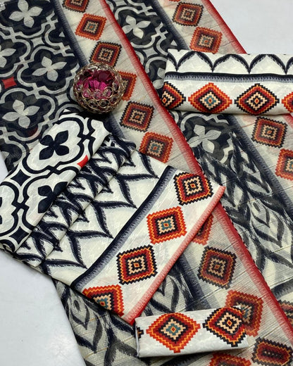 Swiss jacquard Lawn - 3 piece suit