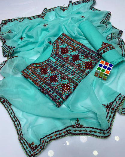 Balochi Emb Lawn -3pc