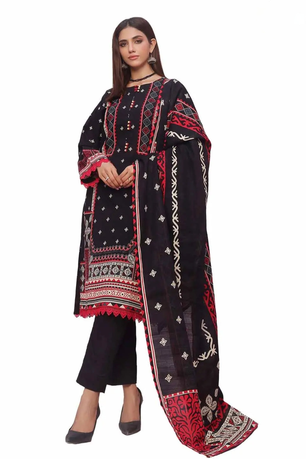 3 Piece Unstitched Printed Khaddar Suit SD-42119