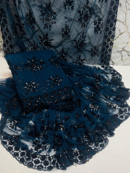 Sari 🥻 Soft net sequence Embroidered