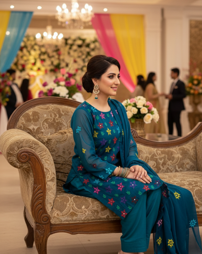 Hand embroidery Chiffon -2 piece