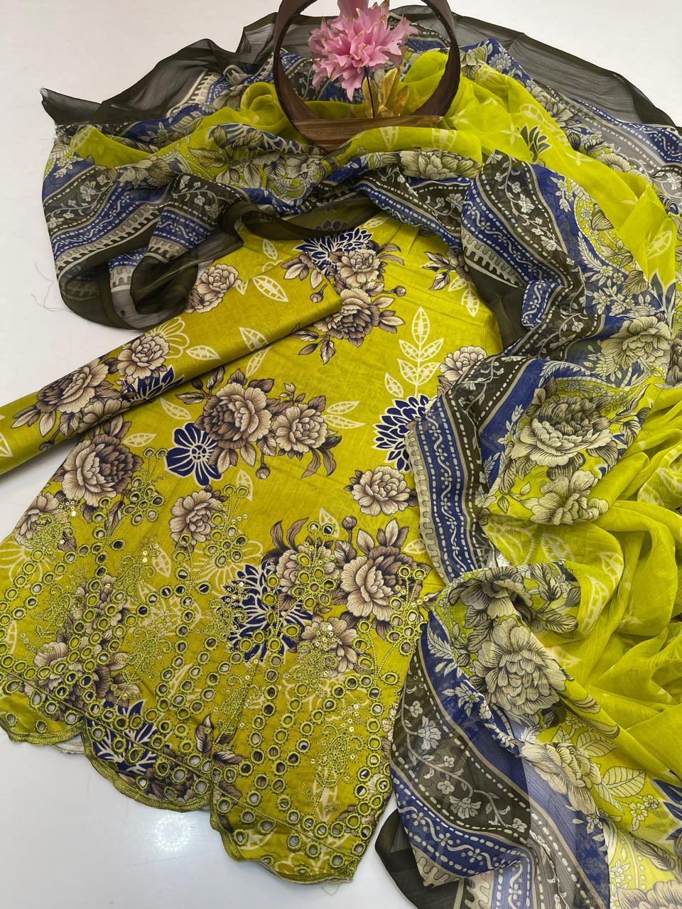Premium Lawn 3-Piece Digital Embroidered Dress