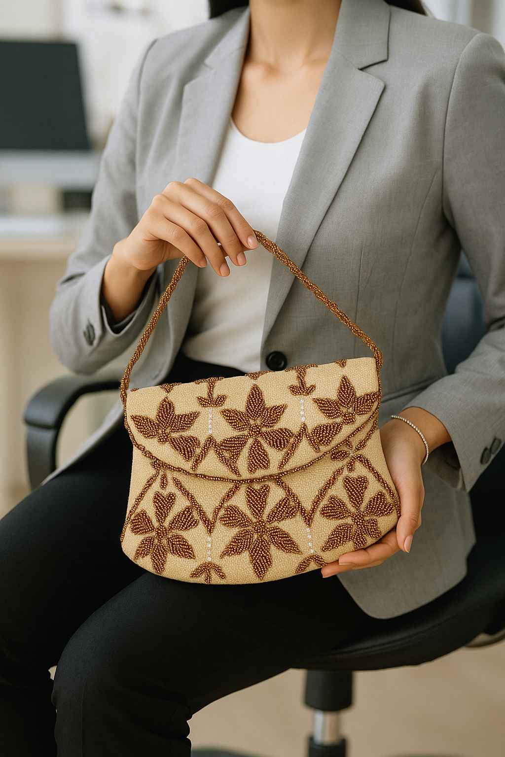 Hunar Mahal – Luxury Beaded causal Bag