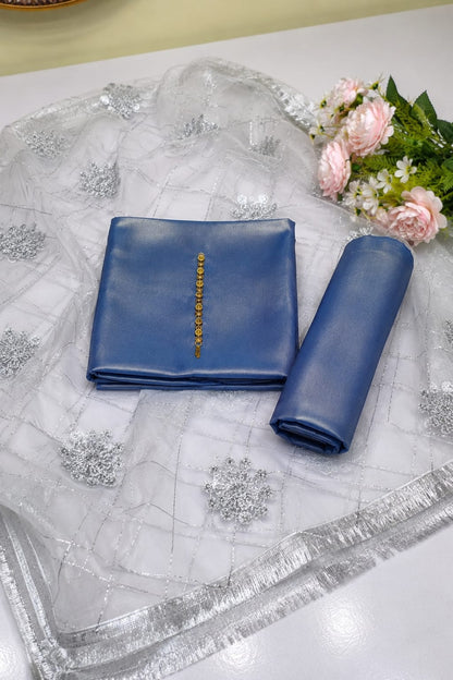 Two tone masouri Net Duppatta - 3 piece