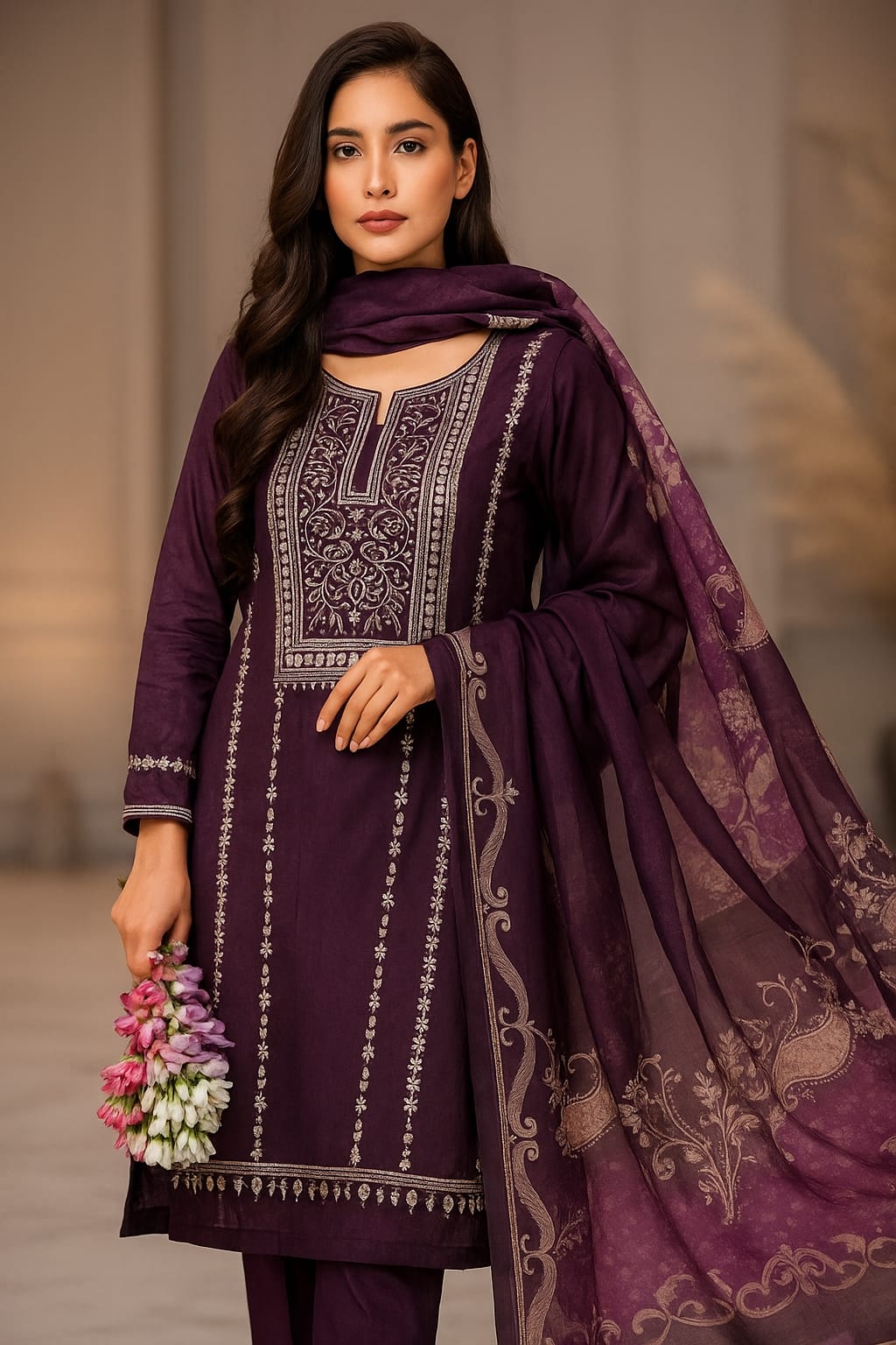 Bareeze Embroidered Lawn – 3 Piece