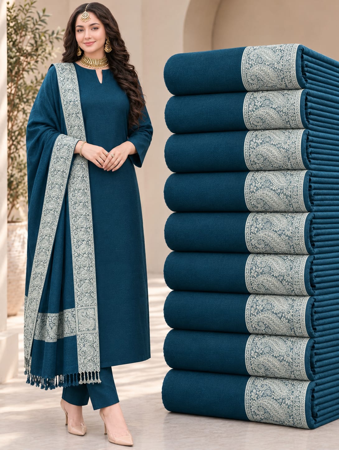 Premium Dhanak wool -3 piece unstitched