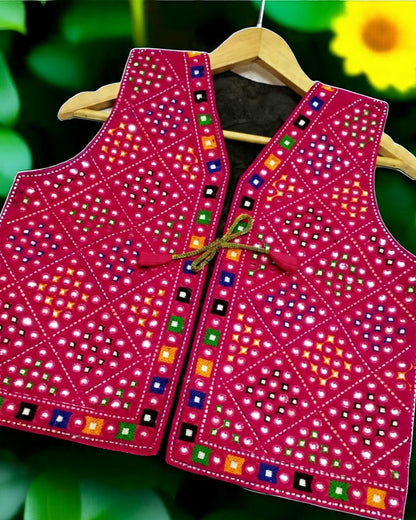 Multani Aari Hand Embroidered Trendy Waistcoat