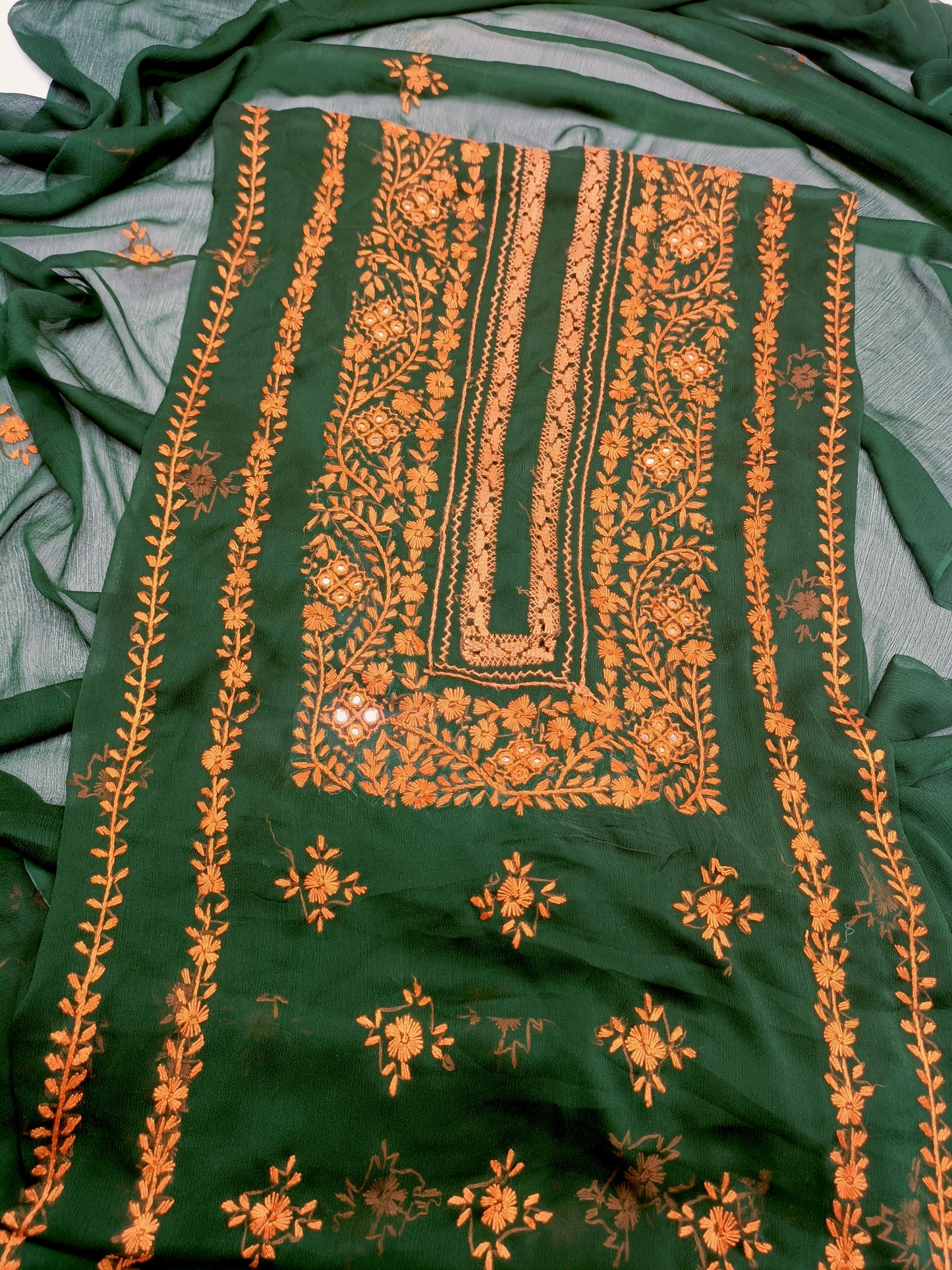 Hand embroidery Chiffon -2 piece