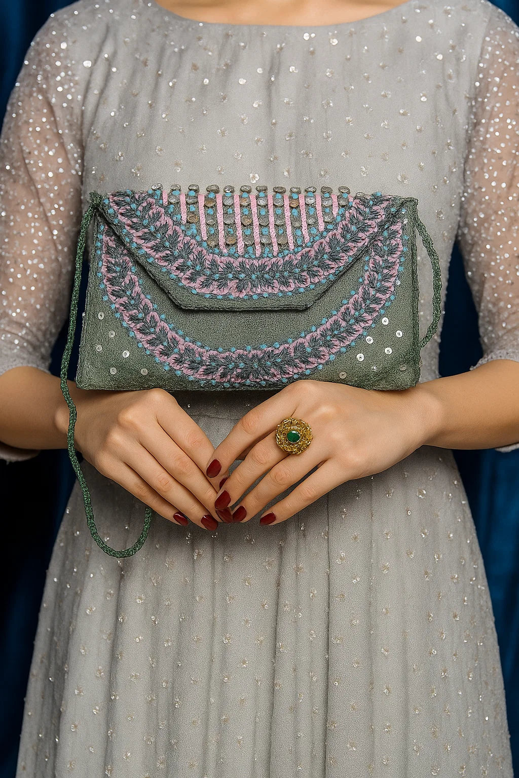 Afsana Clutch – Handcrafted Beaded Purse