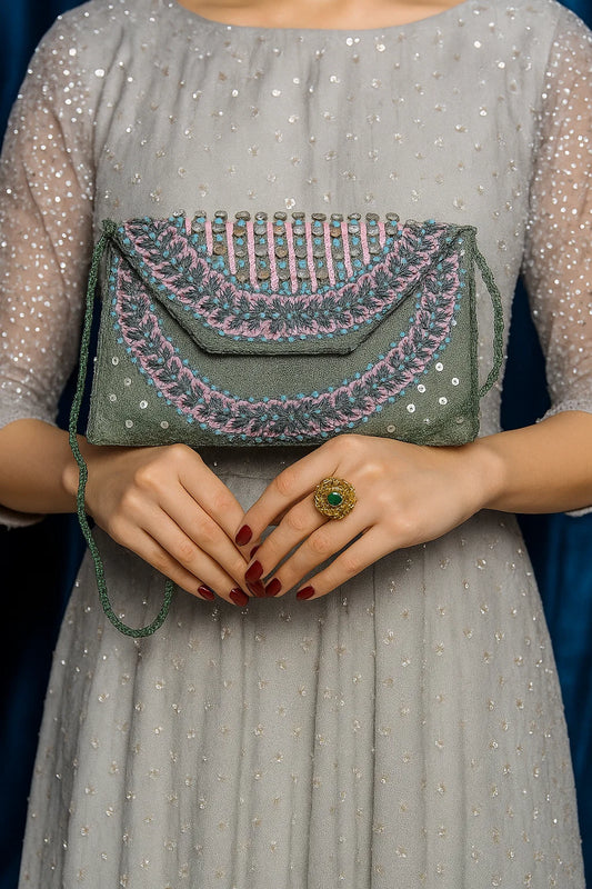 Afsana Clutch – Handcrafted Beaded Purse