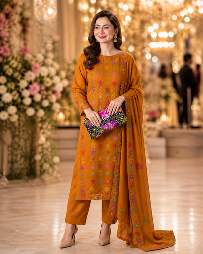 Hand embroidery Chiffon -2 piece