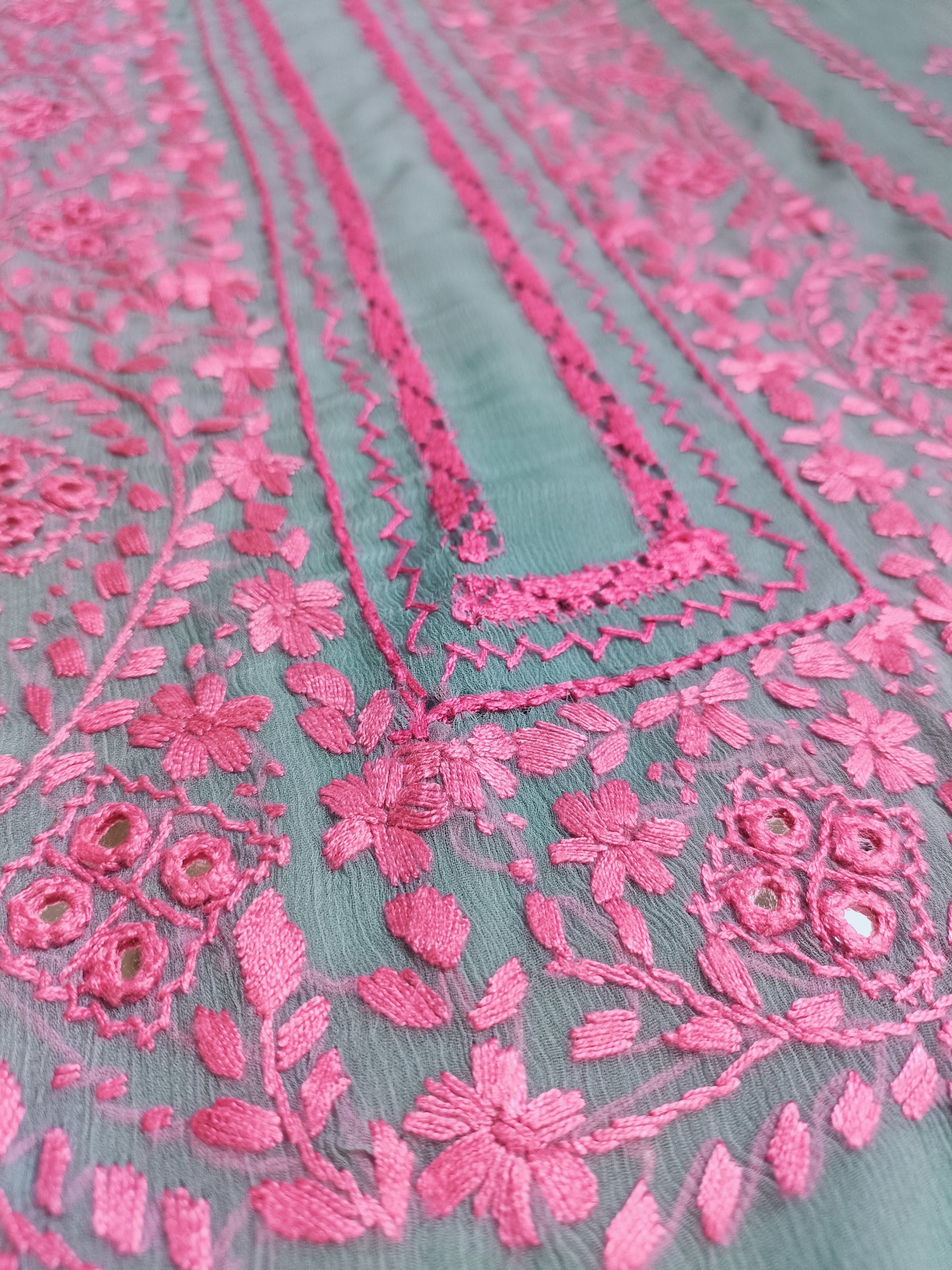 Hand embroidery Chiffon -2 piece