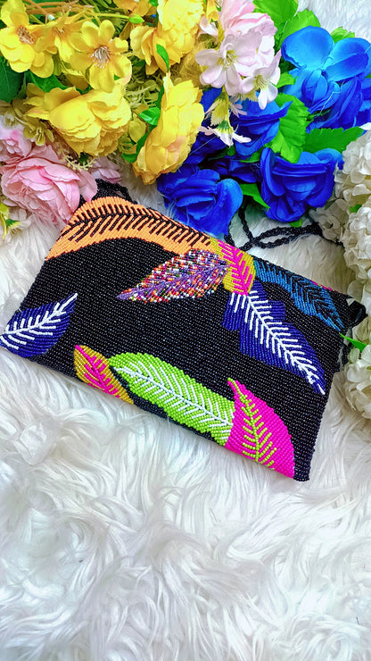 Leaf craft - beaded clutch