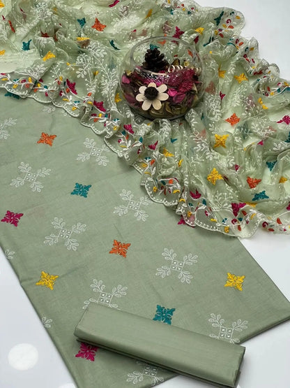 Noor-e-Jaal Lawn Phulkari Chiffon Dupatta - 3 piece