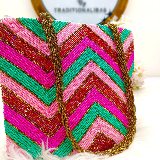 Zigzag Elegance — Handmade Beaded Purse
