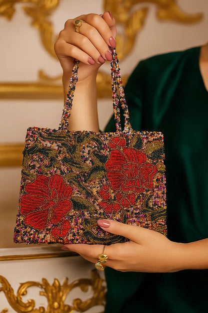 Gleam Golden Rose hand bag