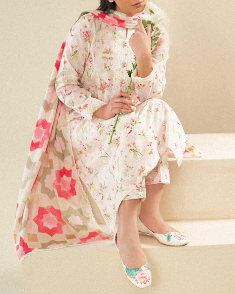 Swiss jacquard Lawn - 3 piece suit
