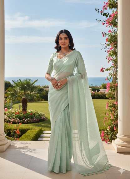 Korean Sheesha Silk sari