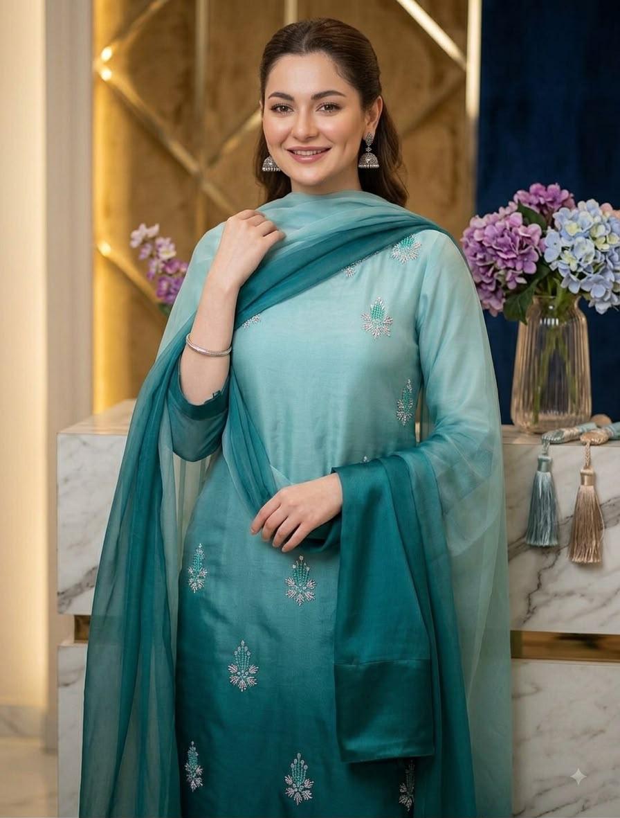 Sheesha silk Embroidered - 3 piece