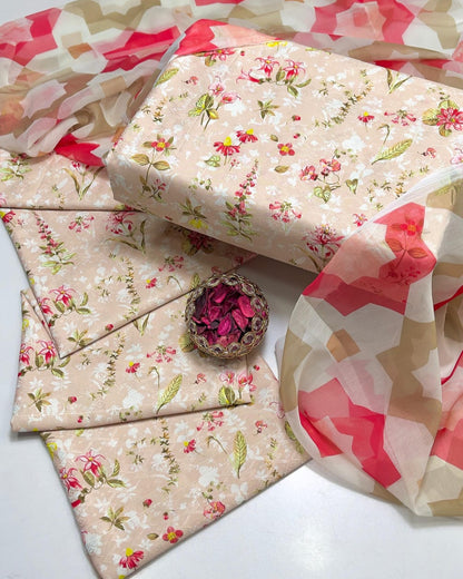 Swiss jacquard Lawn - 3 piece suit